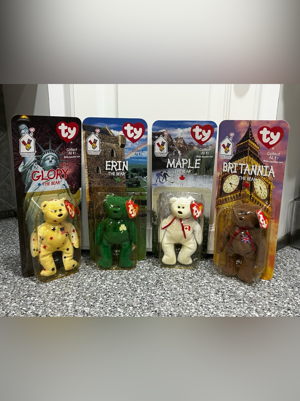 TY McDonald’s International Bears Complete Set Glory Erin Maple Britannia NIP